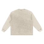 Snow Washed Frayed Edge Long Sleeve T-Shirt