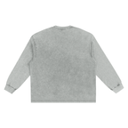 Snow Washed Frayed Edge Long Sleeve T-Shirt