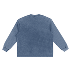 Snow Washed Frayed Edge Long Sleeve T-Shirt