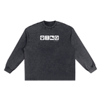 Snow Washed Frayed Edge Long Sleeve T-Shirt