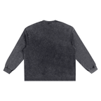 Snow Washed Frayed Edge Long Sleeve T-Shirt