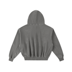 Frayed Enzyme Washed Button Fleece Hoodie