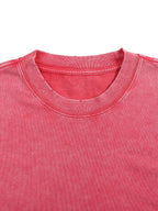 Snow Washed Frayed Edge Long Sleeve T-Shirt