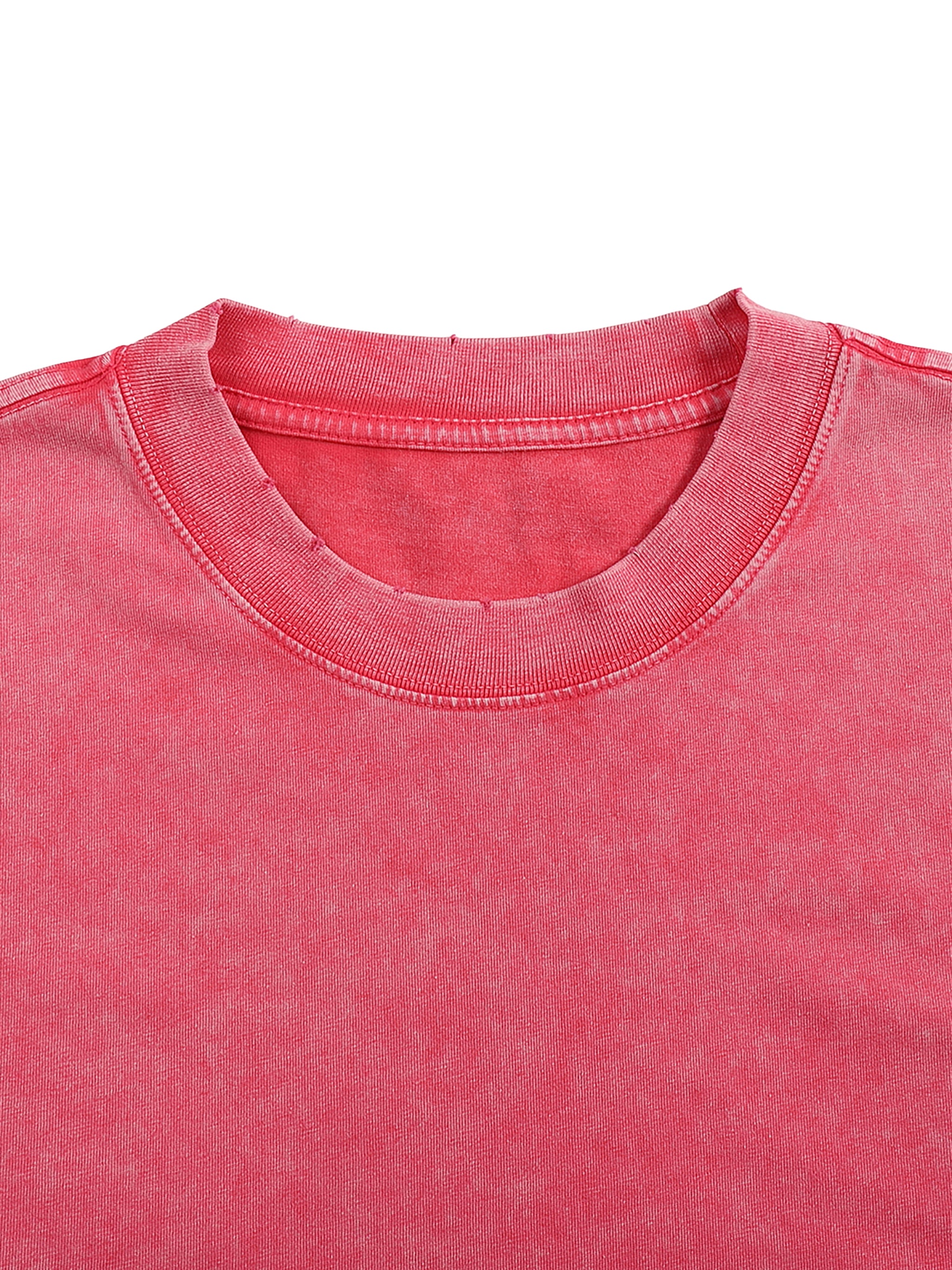 Snow Washed Frayed Edge Long Sleeve T-Shirt