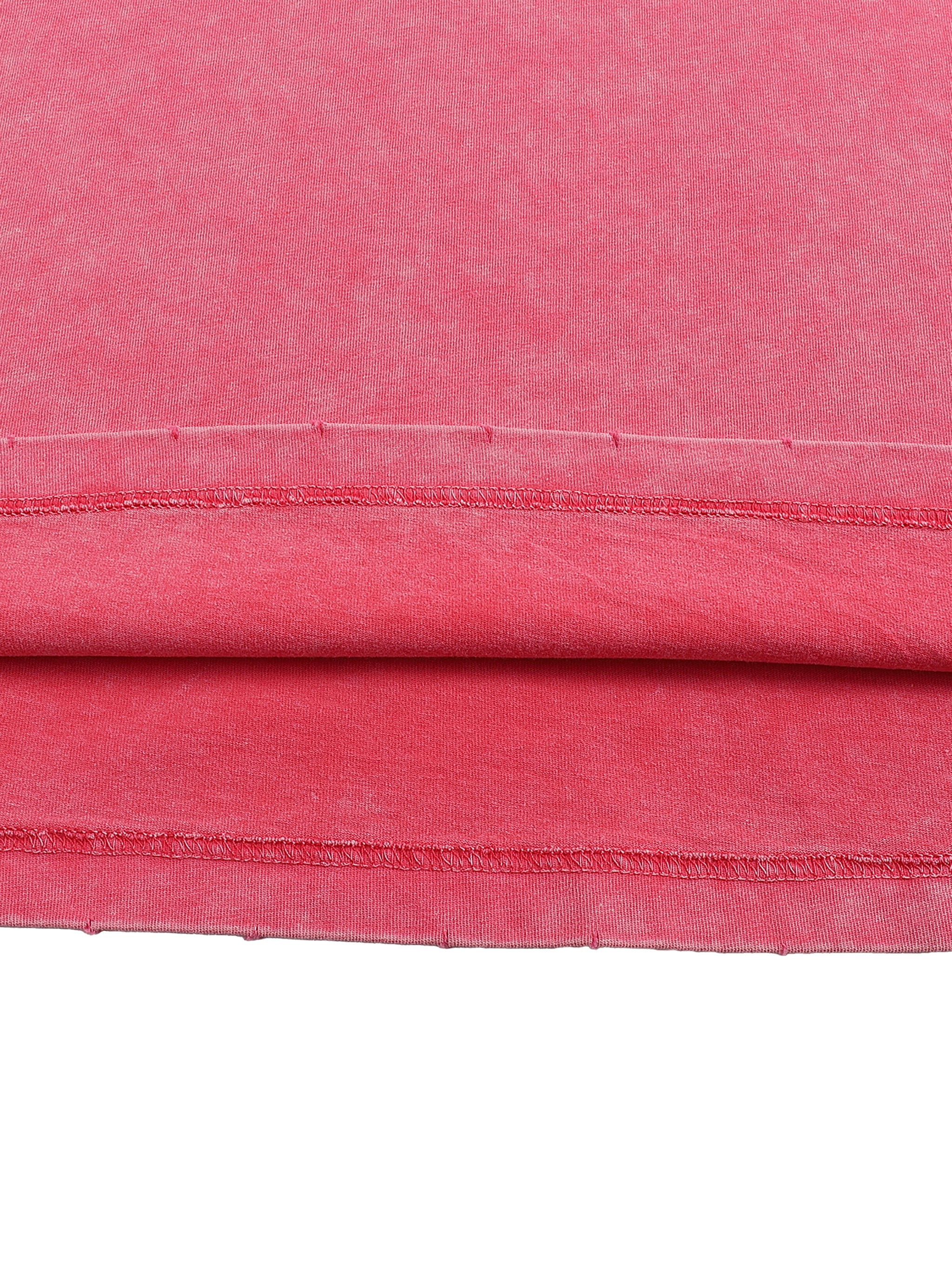 Snow Washed Frayed Edge Long Sleeve T-Shirt