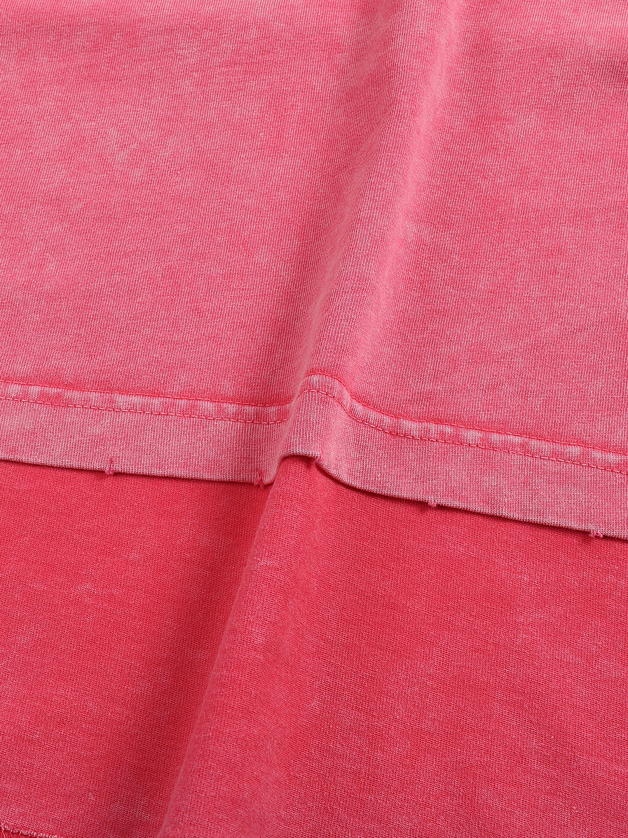 Snow Washed Frayed Edge Long Sleeve T-Shirt