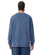 Snow Washed Frayed Edge Long Sleeve T-Shirt