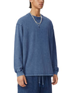 Snow Washed Frayed Edge Long Sleeve T-Shirt