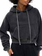 Snow Washed Cropped Women's Hoodie