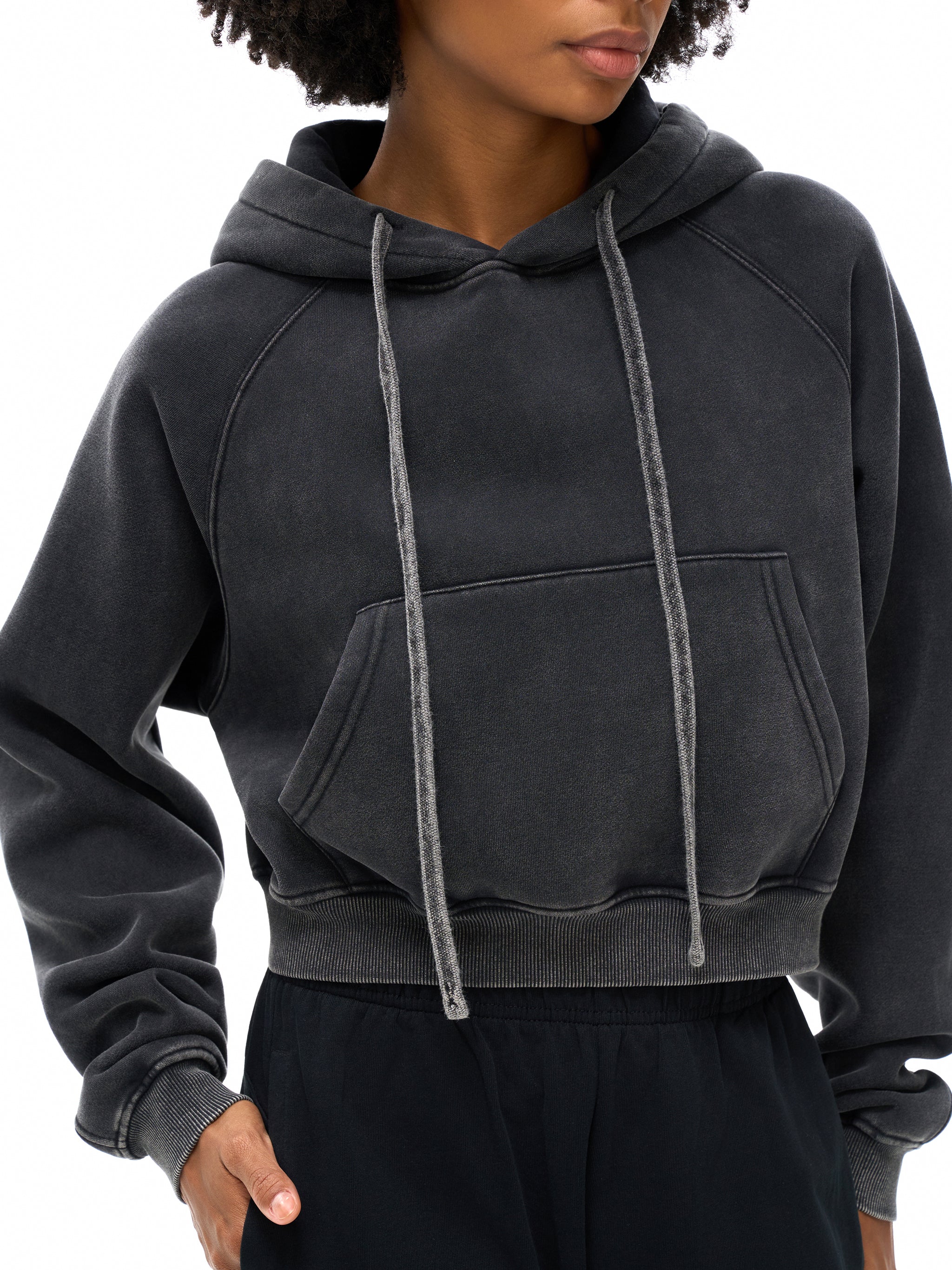 Snow Washed Cropped Women's Hoodie