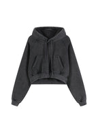 Snow Washed Cropped Women's Hoodie