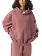 Frayed Enzyme Washed Button Fleece Hoodie