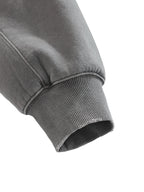 Frayed Enzyme Washed Button Fleece Hoodie