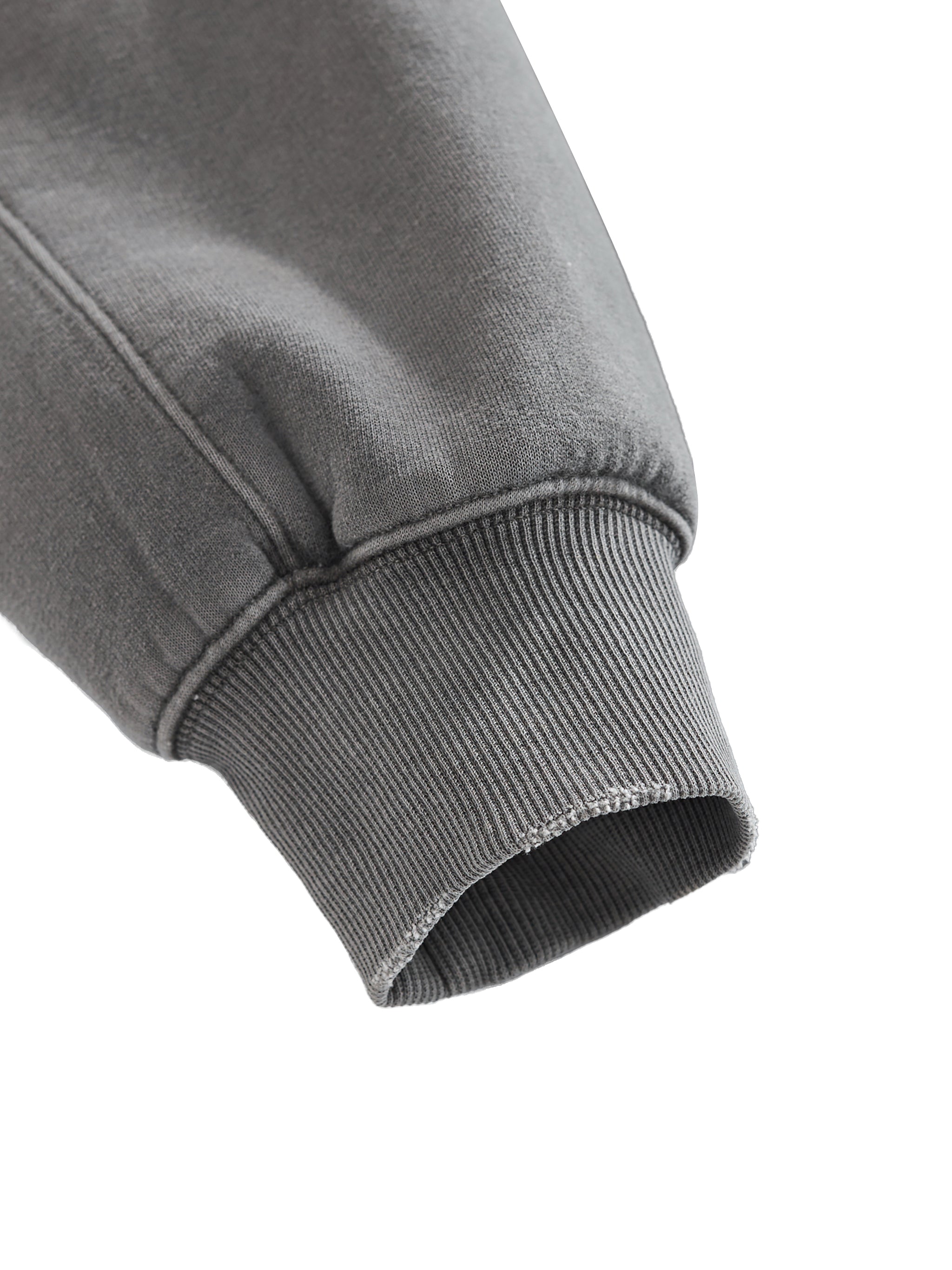 Frayed Enzyme Washed Button Fleece Hoodie