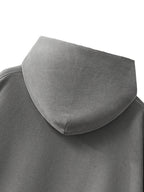 Frayed Enzyme Washed Button Fleece Hoodie