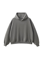 Frayed Enzyme Washed Button Fleece Hoodie