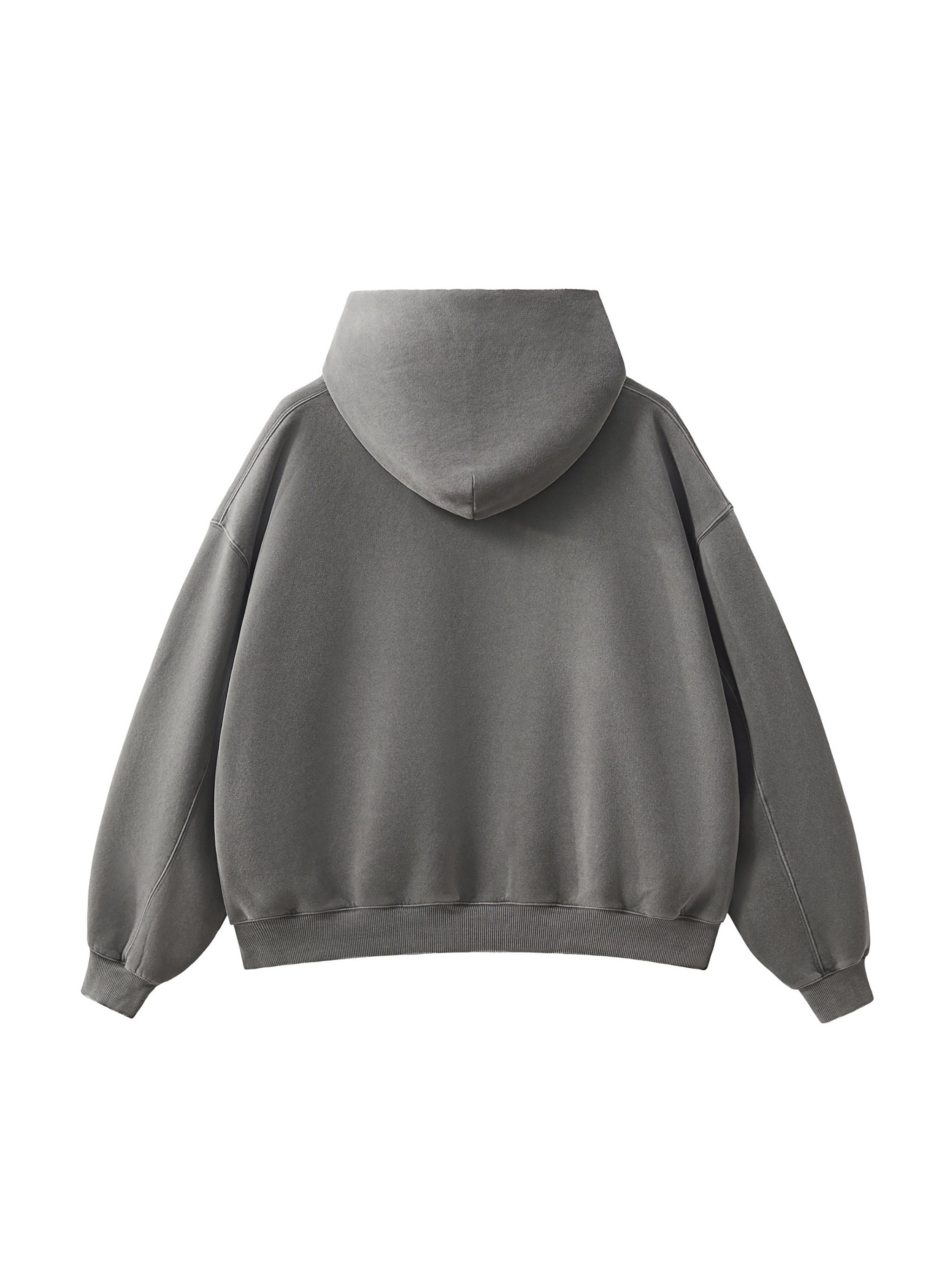 Frayed Enzyme Washed Button Fleece Hoodie